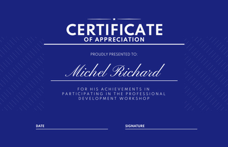 Ontwerpsjabloon van Certificate 5.5x8.5in van Award voor prestaties in workshop voor professionele ontwikkeling