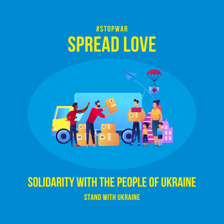 Show Solidarity with Ukrainians Instagram Design Template