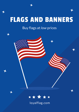 Commemorative Announcement: USA Independence Day Sale In Blue Poster 28x40in Design Template