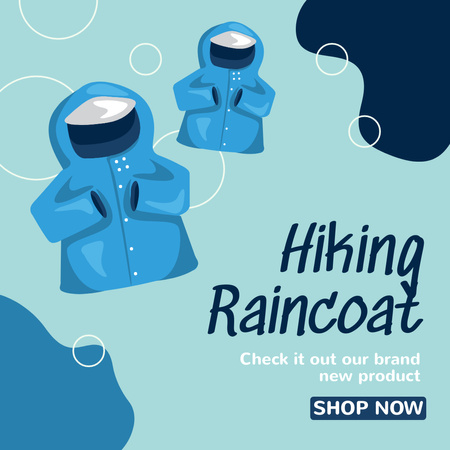 Designvorlage Hiking Raincoat Sale Offer für Instagram AD