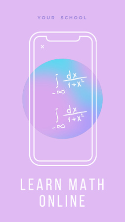 Plantilla de diseño de Anuncio de clases de matemáticas esenciales con teléfono inteligente TikTok Video 