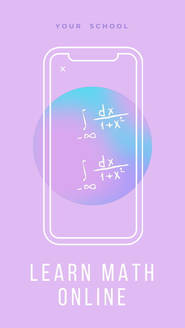 Ontwerpsjabloon van TikTok Video van Essential Math Classes Ad With Smartphone