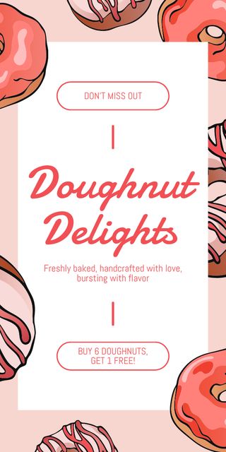 Sale of Donuts with Exclusive Flavors Graphic Modelo de Design
