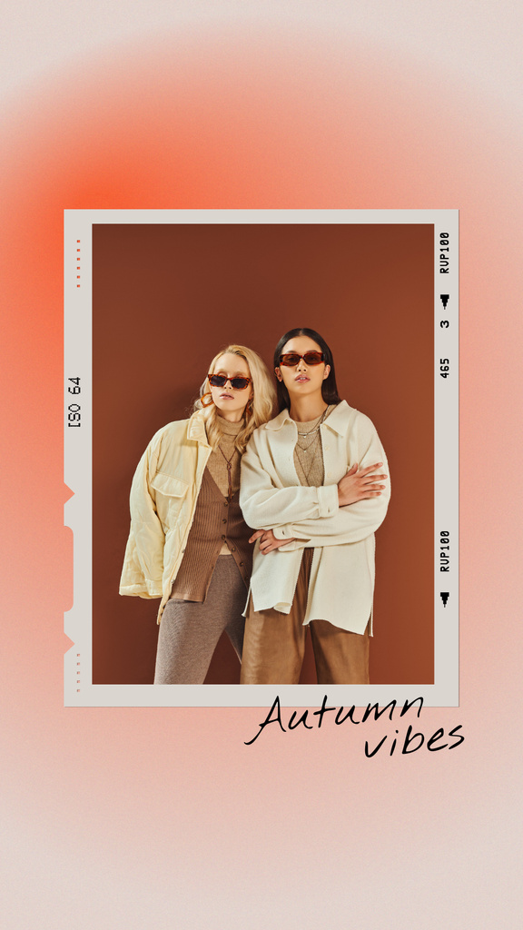 Autumn Inspiration with Stylish Young Girl Instagram Story Design Template