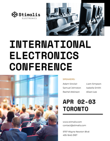 Electronics Conference Announcement Poster 22x28in Design Template