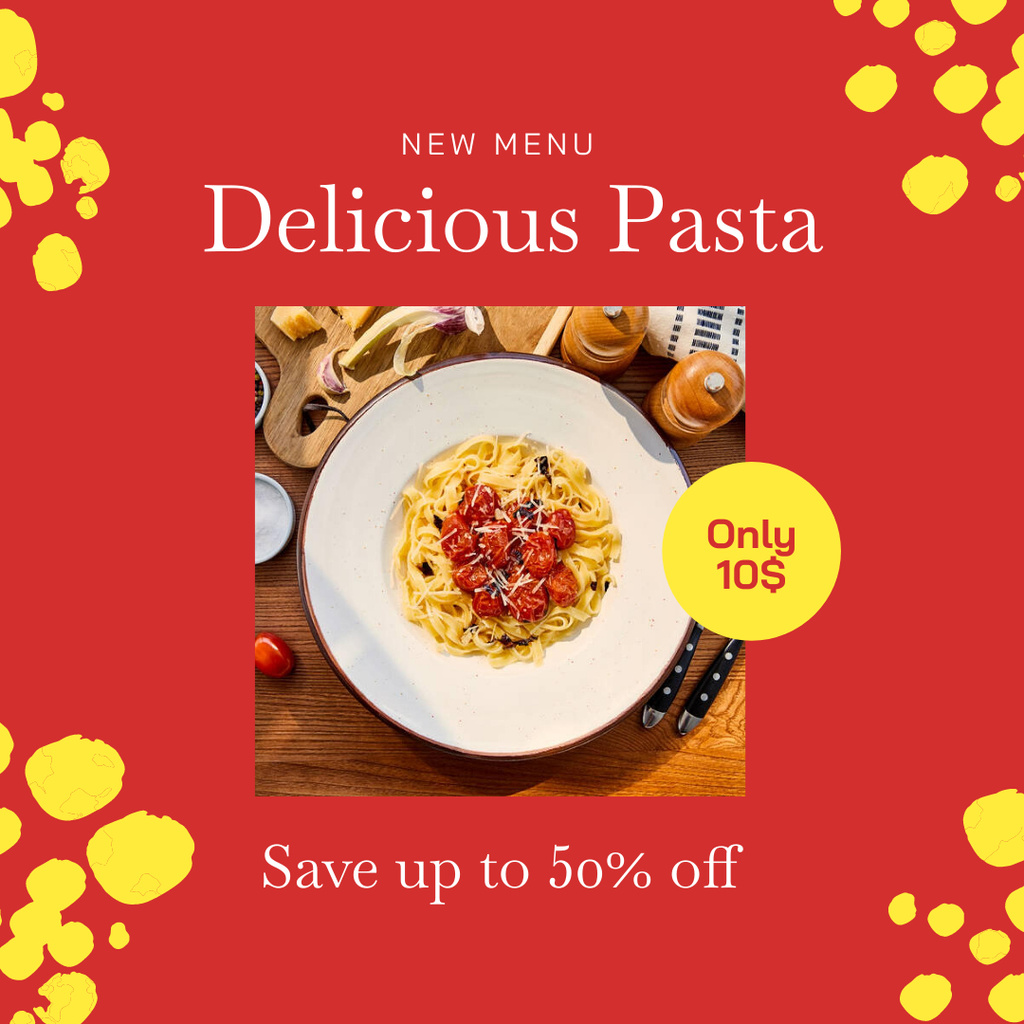 Italian Spaghetti Special Offer Instagram Tasarım Şablonu