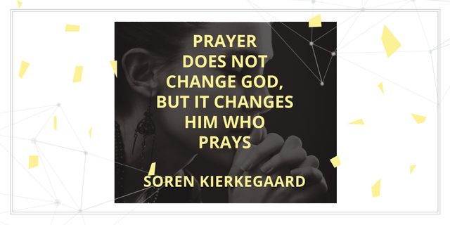 Template di design Religion Quote with Woman Praying Image