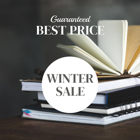 Books Winter Sale Announcement Instagram Design Template