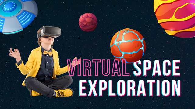 Virtual Space Exploration Youtube Thumbnail Design Template