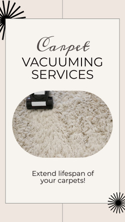 Qualified Carpet Vacuuming Service With Slogan Instagram Video Story Design Template