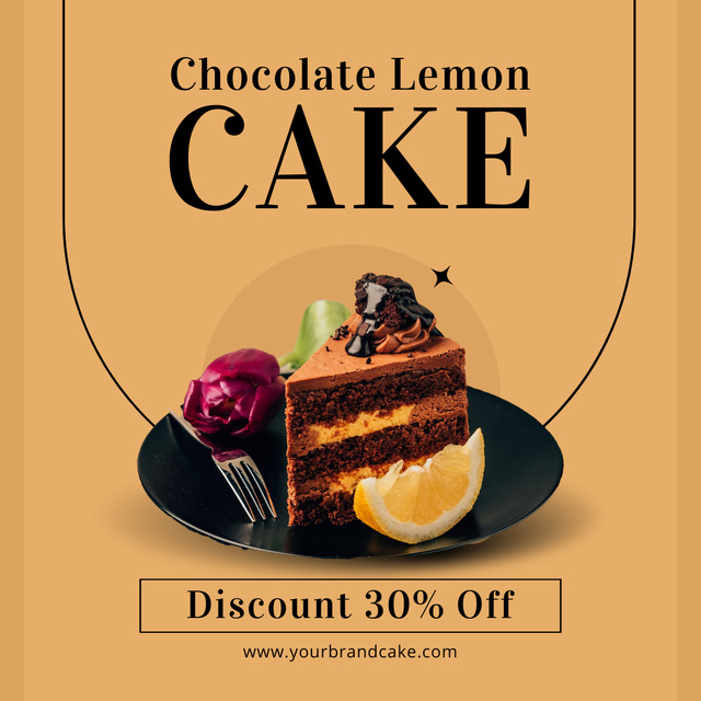 Chocolate Lemon Cake Discount Instagram Design Template