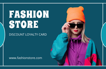 Fashion Store Loyalty Program Business Card 85x55mm Design Template