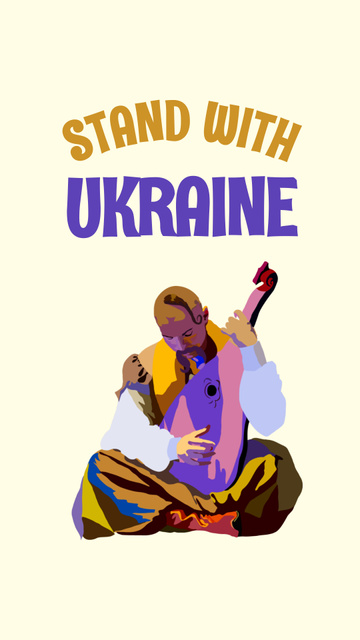 Ontwerpsjabloon van Instagram Story van Stand with Ukraine on White