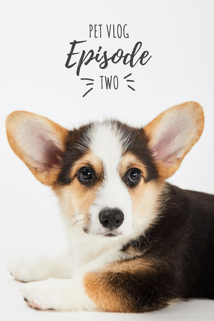 Pet Vlog Ad with Cute Dog Pinterest Modelo de Design