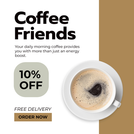 Tasty Coffee Free Delivery Offer Instagram Design Template