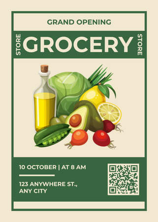 Grocery Store Grand Opening Announcement Flayer Design Template