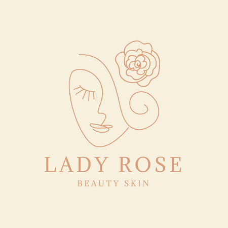 Beauty Salon Ad with Skincare Services Logo 1080x1080pxデザインテンプレート