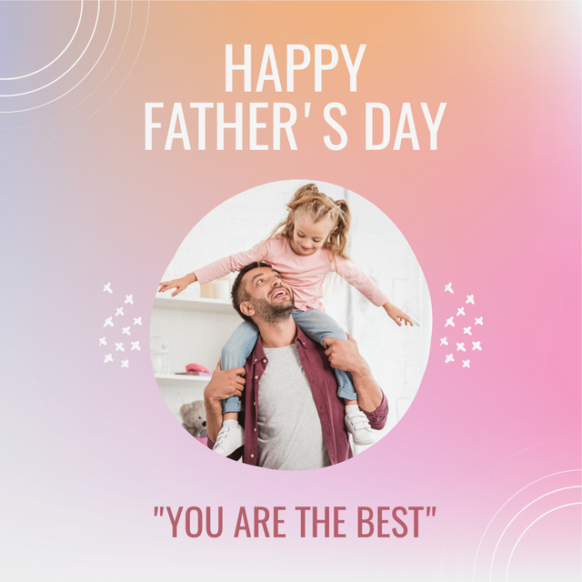 Cute Wishes on Father's Day Instagramデザインテンプレート