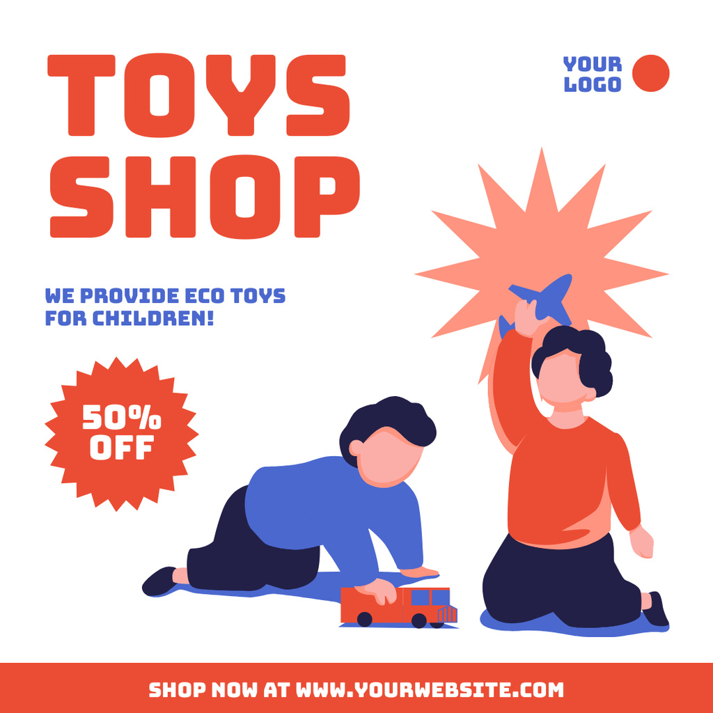 Discount on Children's Eco Toys Instagram Πρότυπο σχεδίασης