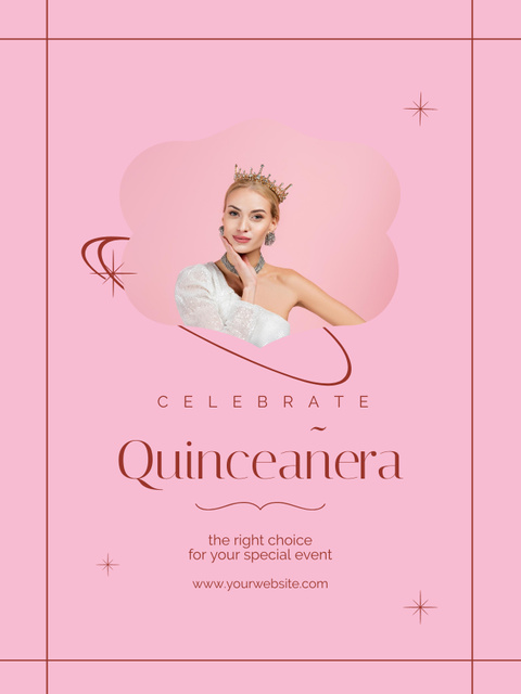 Plantilla de diseño de Quinceanera Holiday Celebration with Beautiful Young Girl Poster US 