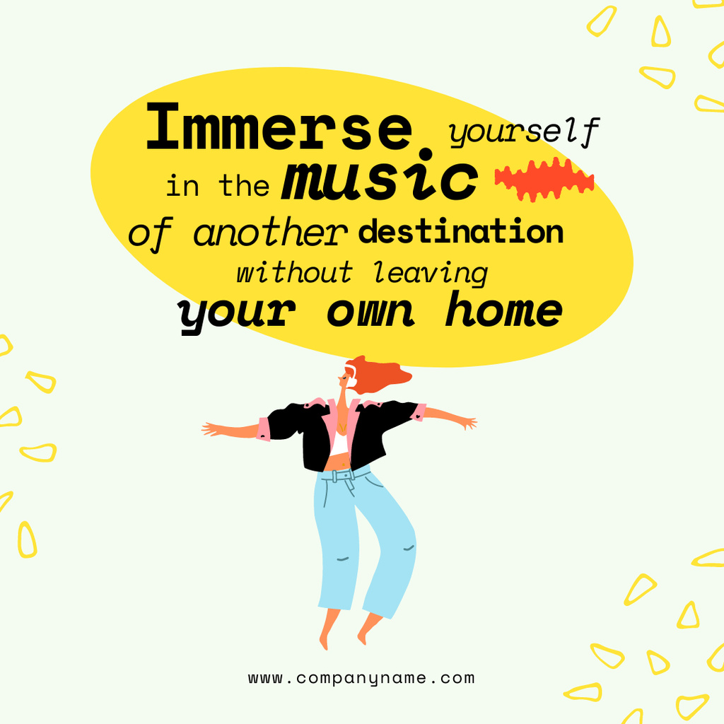 Illustration of Travel Without Leaving Home Instagram Design Template