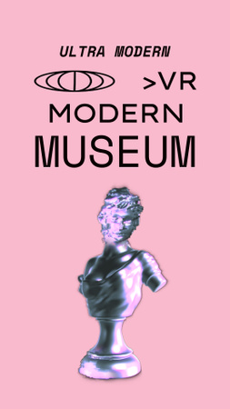 Anúncio de visita virtual ao museu com Atlant Instagram Video Story Modelo de Design