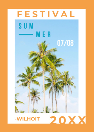 Plantilla de diseño de Festival de verano en islas tropicales Postcard 5x7in Vertical 