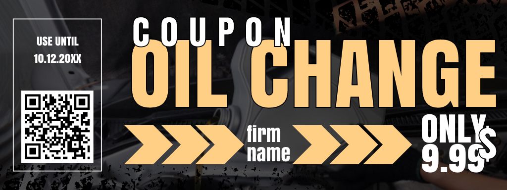 Offer of Cheap Oil Change Services Coupon Modelo de Design