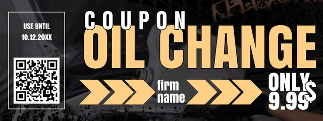 Offer of Cheap Oil Change Services Coupon Modelo de Design
