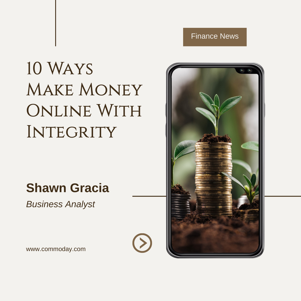Making Money with Integrity LinkedIn post Design Template