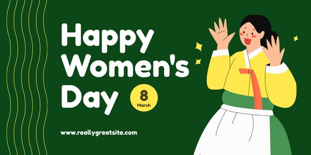 Women's Day Holiday Celebration Announcement Twitter tervezősablon