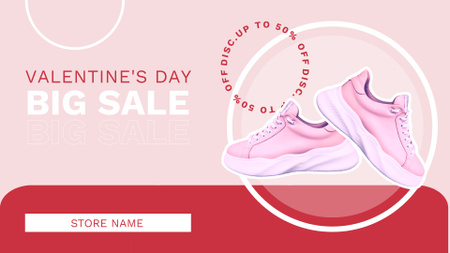 Ontwerpsjabloon van FB event cover van Grote schoenenverkoop voor Valentijnsdag