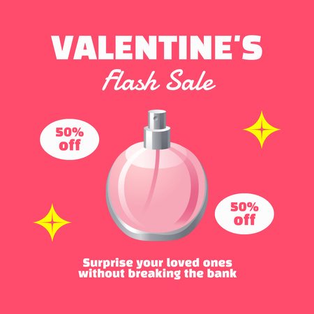 Valentine's Day Flash Sale Of Special Perfume Animated Post Design Template