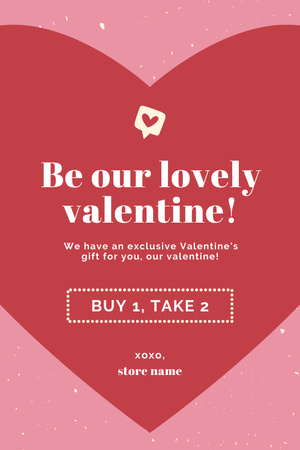 Designvorlage Geschenkkaufangebot zum Valentinstag für Pinterest