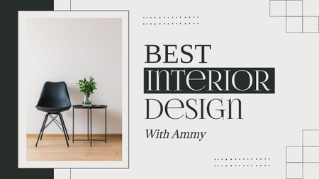 Anúncio do Melhor Design de Interiores Youtube Thumbnail Modelo de Design