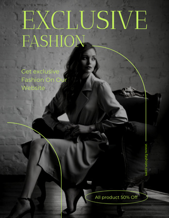Designvorlage Offer of Exclusive Fashion Clothes für Poster 8.5x11in