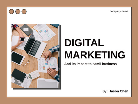 Soluções de marketing digital para pequenas empresas Presentation Modelo de Design