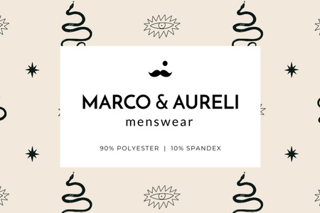 Men's Clothes ad on abstract pattern Label Design Template