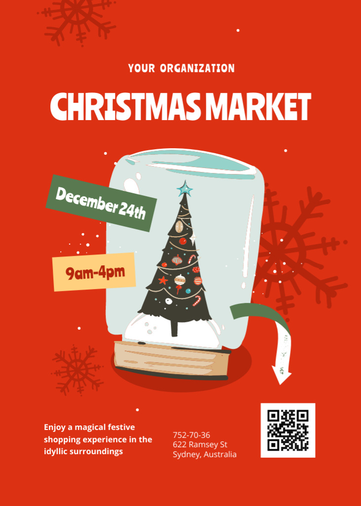 Platilla de diseño Christmas Market Event Announcement Invitation