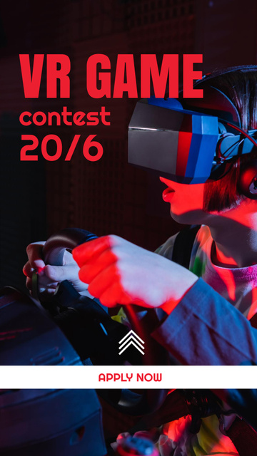 VR Game Contest Announcement Instagram Video Story Modelo de Design