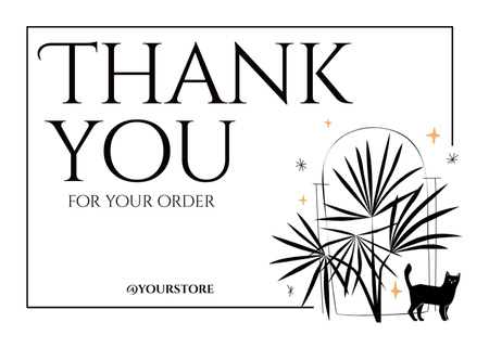 Thank You for Your Order Message on White Postcard 5x7in Design Template