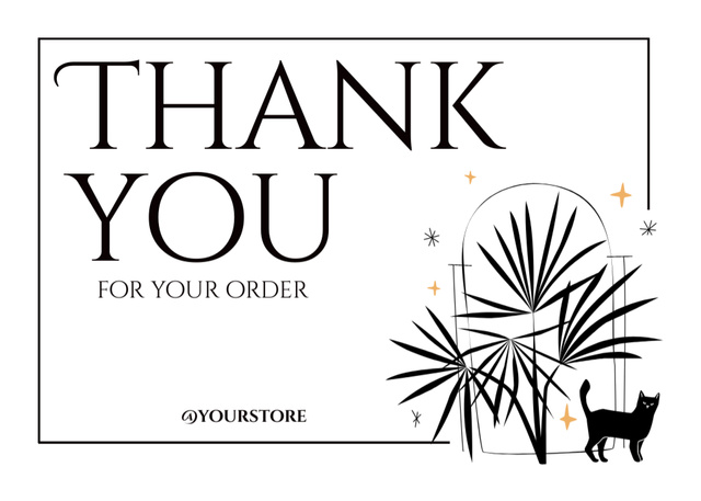 Thank You for Your Order Message on White Postcard 5x7inデザインテンプレート