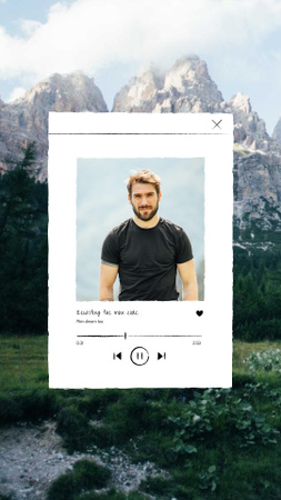 Handsome Man on Scenic Landscape background Instagram Story Design Template