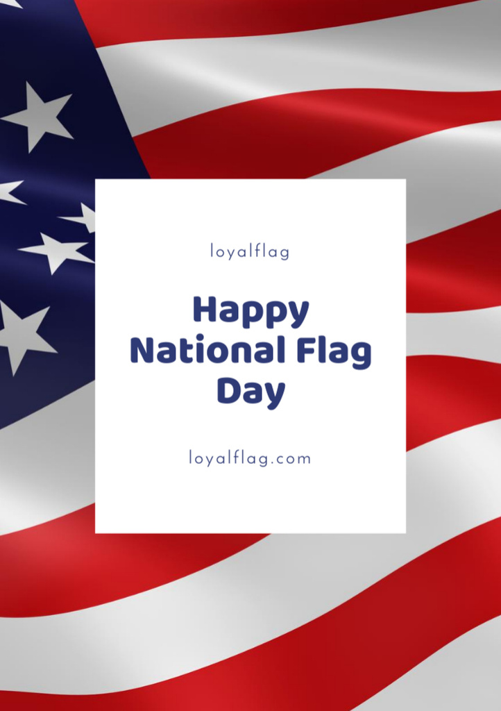 Plantilla de diseño de USA National Flag Day Greeting Postcard A5 Vertical 