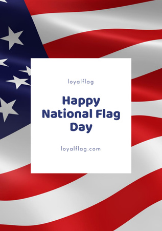 USA National Flag Day Greeting Postcard A5 Vertical Design Template