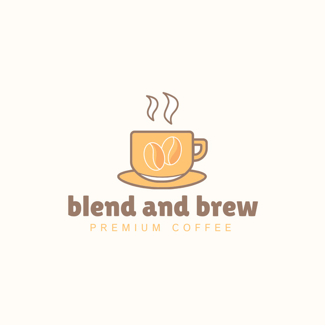 Szablon projektu Cafe Ad with Cup of Coffee Logo 1080x1080px