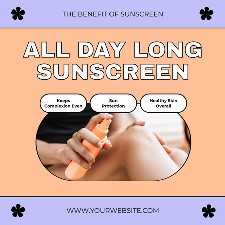 Platilla de diseño All Day Long Sunscreen Spray Instagram