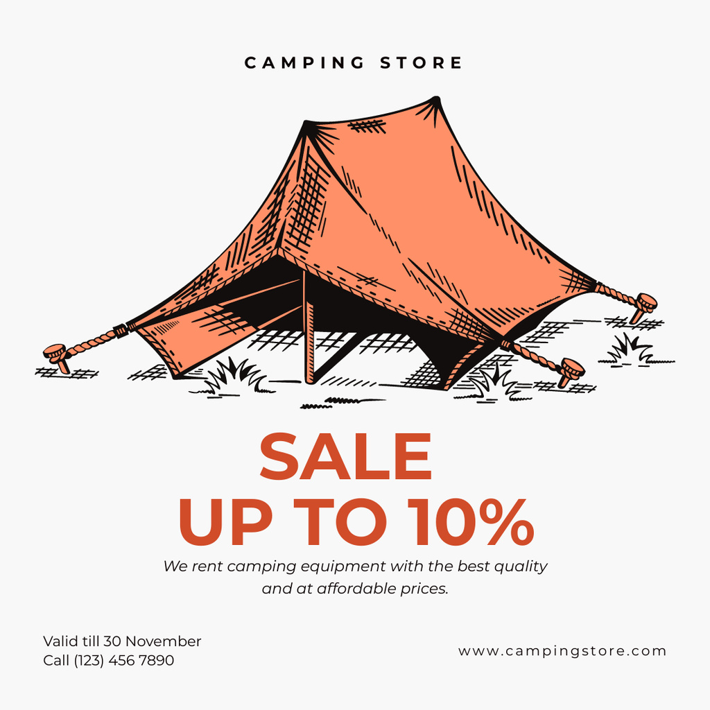 Camping Store Ad Instagram ADデザインテンプレート