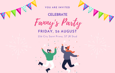 Announcement of Cool Family Party Invitation 4.6x7.2in Horizontal tervezősablon
