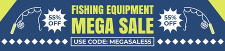 Designvorlage Mega-Sale-Ankündigung für Angelausrüstung für Ebay Store Billboard